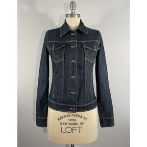 Salt Works Womens S Button Up Fitted Stanton Denim Jacket Long Sleeve Rinse Wash